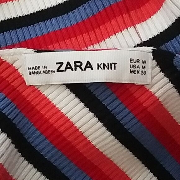 Zara Dress One Shoulder Mini Striped Stretchy Ribbed Body Con Summer Par… - Picture 11 of 16